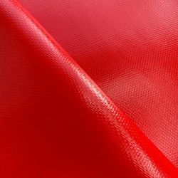Ткань ПВХ 600 гр/м2 плотная, Красный (Ширина 150см), на отрез  в Канске
