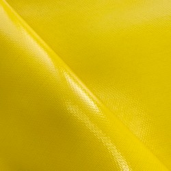 Ткань ПВХ 600 гр/м2 плотная, Жёлтый (Ширина 150см), на отрез  в Канске