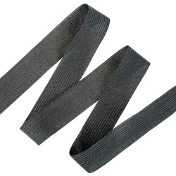 Окантовочная лента-бейка, цвет Чёрный 22мм (на отрез)  в Канске