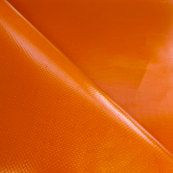 Ткань ПВХ 450 гр/м2, Оранжевый (Ширина 160см), на отрез  в Канске