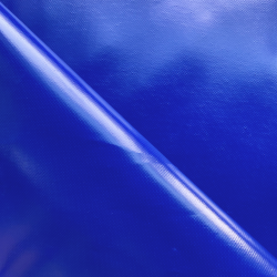 Ткань ПВХ 450 гр/м2, Синий (Ширина 160см), на отрез  в Канске