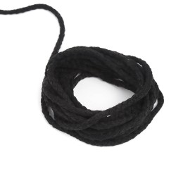 Шнур для одежды тип 2,  Чёрный (плетено-вязаный/полиэфир)  в Канске